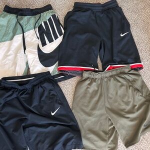 Nike Mens Athletic Shorts Set - Black, Olive, and Multicolor